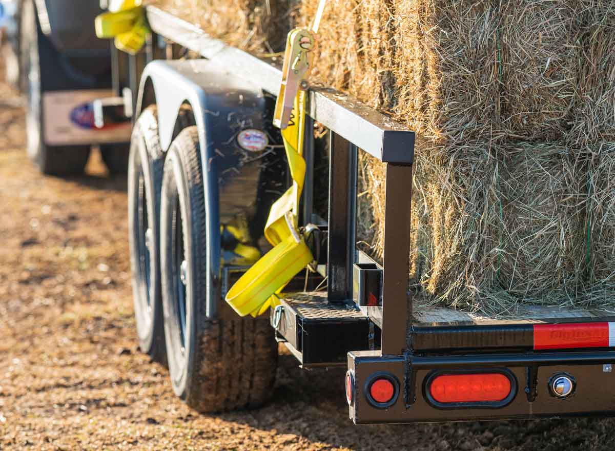 trailer with a bale of hay