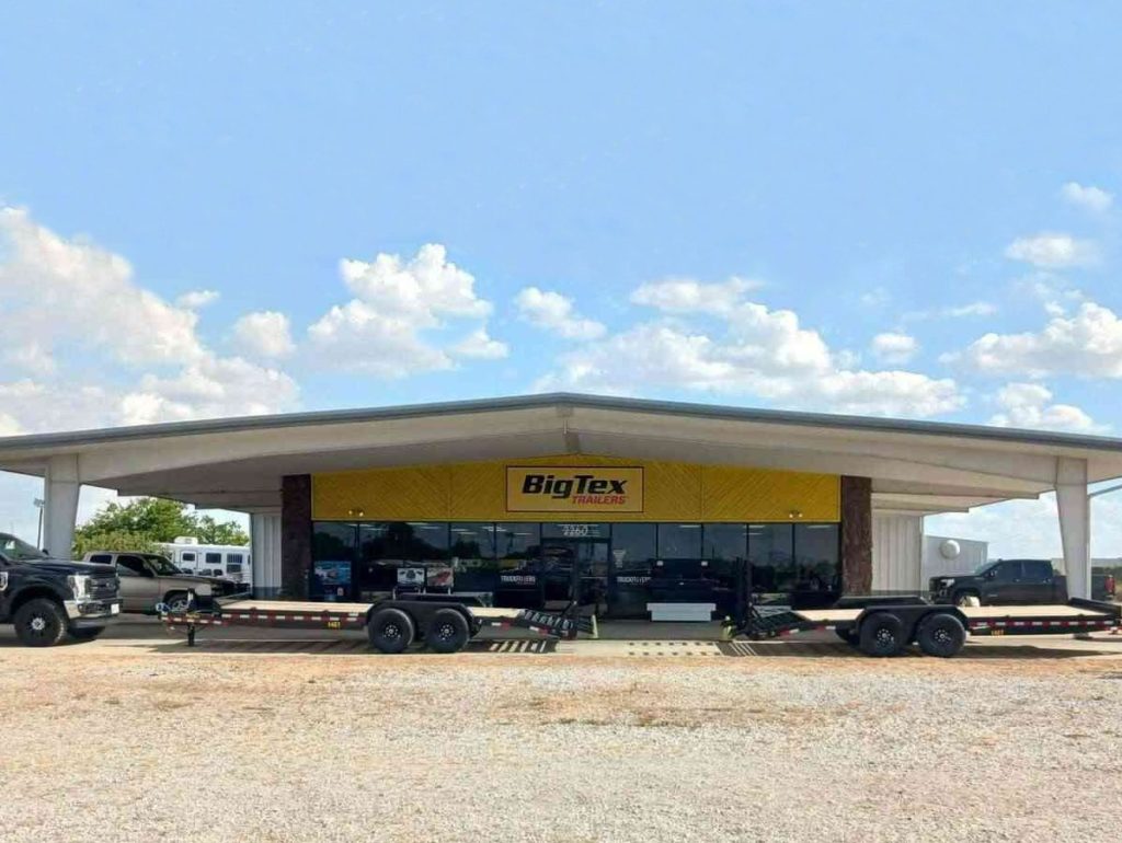 Outside Big Tex Trailers Store in Rockwall Texas