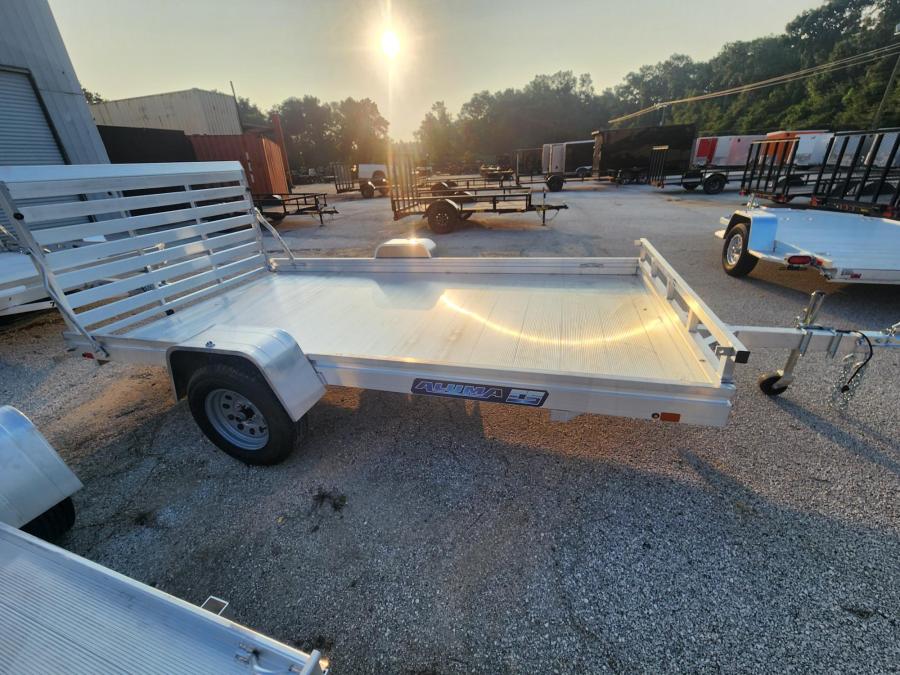 7812 Aluma 78″ x 147″ Single Axle Utility, Ramp, Alum Wheels, Ladder Rack Pkg, LED LTS, All Aluminum image 0