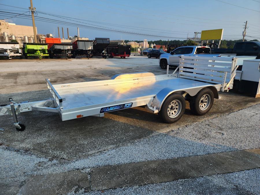 Aluma 7814 78″X172.5″ Tandem Axle, Ladder Rack Pkg, Bi-Fold Gate, Aluminum Wheels, LED LTS, All Aluminum image 1