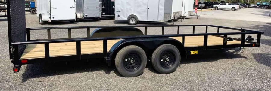 Big Tex 70PI 7K TAND SQ TU UTL 83″X20 2 BRAKES, BLK image 0
