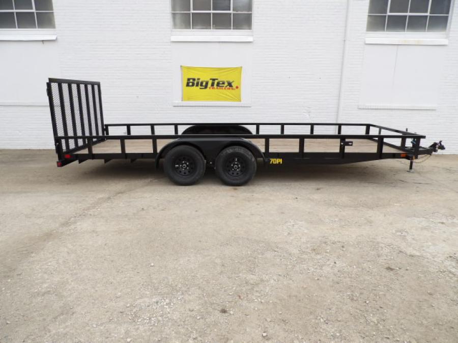Big Tex 70PI 7K TAND SQ TU UTL 83″x16 2 BRAKES, BLK image 0