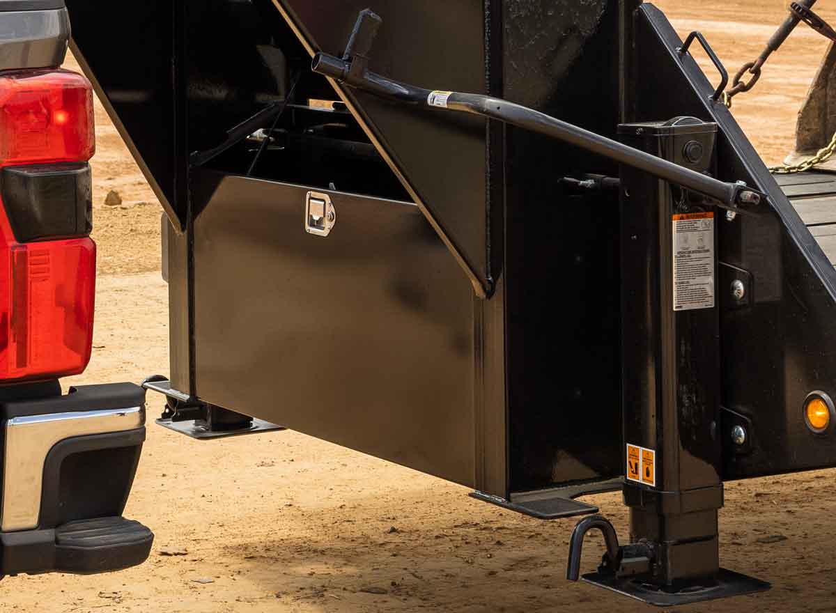 lockable tool box on trailer