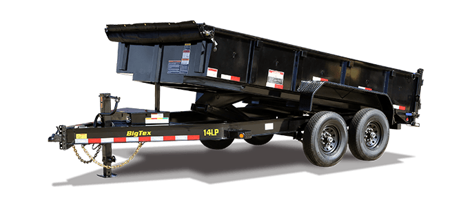 Big Tex 14′ Low Profile Dump w/4′ Solid Sides 14,000 GVWR 14LP-14BK6-P4 image 1