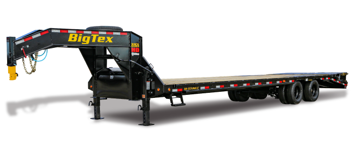 USED 2023 Big Tex 22GN Dual Tandem 10ks Gooseneck with spare tire.  102″x40′ Flat with 8′ Slide In Ramps image 3