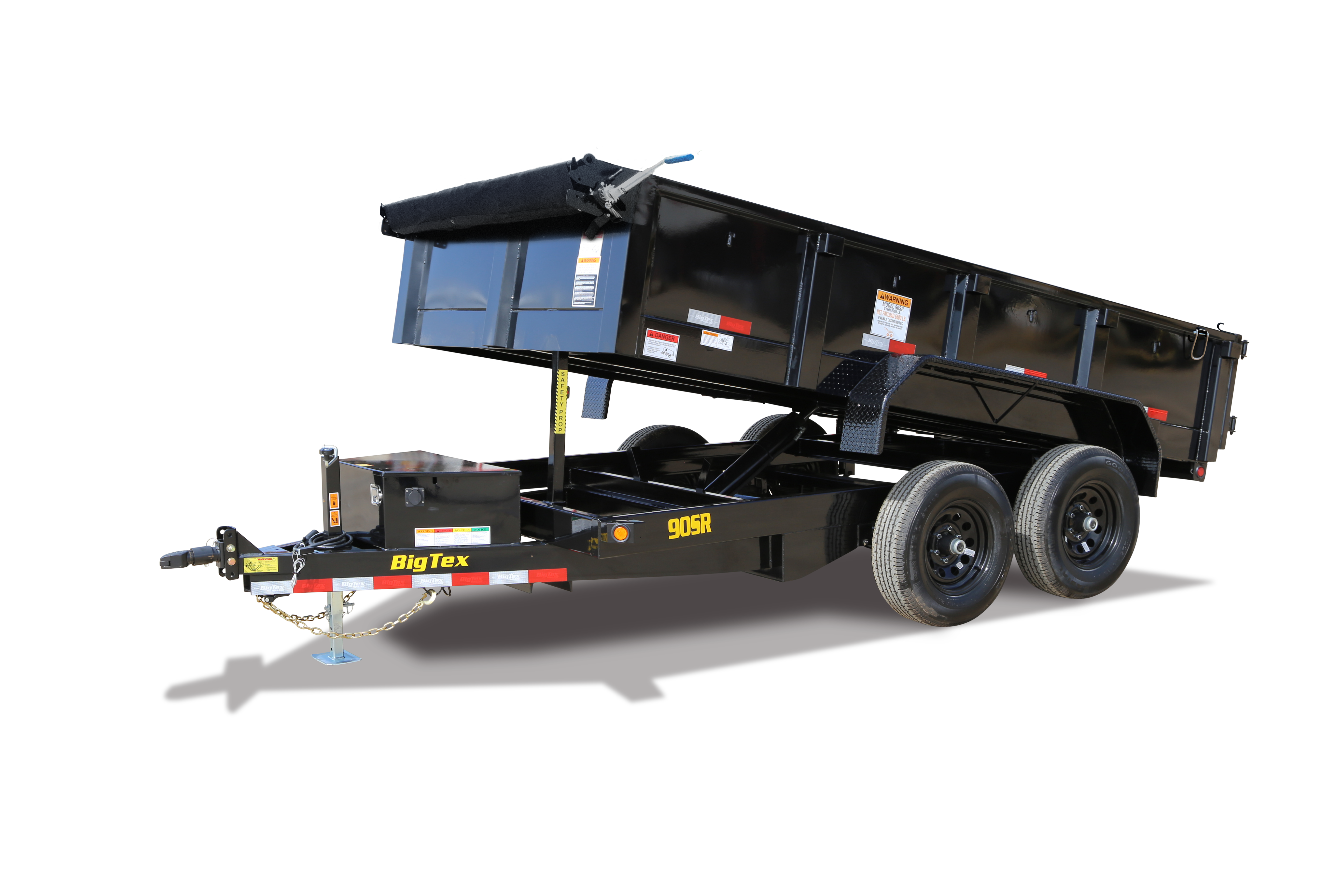 Big Tex Single Ram Dump Trailer w/7′ Slide In Ramps and 9,900# GVWR 90SR-10BK7SIR image 0